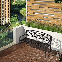 Mobili da giardino 59 pollici panchina da giardino terrazza, Con tavolo centrale regolabile Sedia con struttura in ghisa antiruggine, Panca da giardino per il tempo libero con schienale e braccioli
