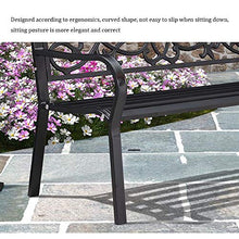 Panca da Terrazza da Giardino Panca In Metallo da Esterno，Panchine Portico da Parco Con Struttura In Acciaio In Ghisa,Con Schienale Balcone Per Il Tempo Libero Doppio Sedile，Per Veranda / Prato