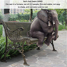 household items Sedia da Giardino in Stile Europeo, panchina Quadrata in Ferro zincato, Sedia a Sdraio per Esterni, Sedile per Il Tempo Libero, può ospitare 2-3 Persone, carico 500 kg