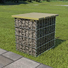 Tidyard Giardino Panchina Gabbione,Gabbione di Alta Qualitá con Sgabello Acciaio Zincato e Legno FSC 120x40x45 cm