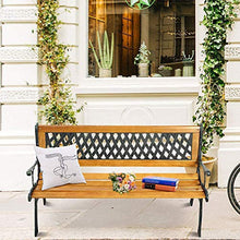 Panche per esterno Panchine da giardino in metallo, Home Balcone Portico Terrazza Sgabello Sedile Sedia Panchina per decorare il prato Parco, Mobili da esterno per esterni in legno e ghisa