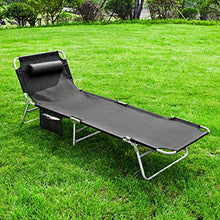 SoBuy® Sdraio Pieghevole,Lettino Prendisole,Schienale reclinabile,Nero,OGS35-SCH,IT