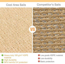 Cool Area Tenda a Vela Quadrata 2.5 x 2.5 Metri Protezione Raggi UV, Vela Ombreggiante Resistente e Traspirante per Giardino Balcone Terrazza, Sabbia