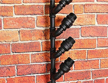 Cremagliera del vino NaNa Wine Rack Retro industriale American Style Style Village Tema Bar Bar attaccatura di parete del tubo ornamenti Espositore in ferro battuto, nero (34.3 * 9.8 * 8.7 in) scaffal