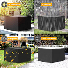 Guanici Copertura per Mobili da Giardino Telo copritavolo da esterno Impermeabile Rettangolare Fodera per mobili con coulisse per mobili da giardino tavoli da giardino set di sedute(123 x 123 x 74 cm)