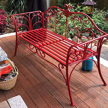 Panchina per terrazza da parco Panchina per il tempo libero da esterno, Panchina da giardino in ghisa resistente alle intemperie, Panca da 2-3 posti con schienale e braccioli, Panchina decorativa in