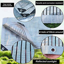 LHJJ Panno Ombreggiante in Alluminio Riflettente, Panno Ombreggiante con Protezione Solare con Occhielli Resistente Ai Raggi UV, Telo in Rete per Paralume da Giardino per Copertura Vegetale, Serra