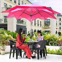HXCD Ombrellone da Esterno da 9 Piedi Ombrello Traspirante con Doppia Cima Lotus con manovella inclinabile 35 °; Ombrellone da Tavolo UPF50 +, Giardino, Spiaggia, Ristorante a Tema, Piscina dell'