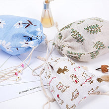 topxingch, Borsa con Chiusura a Cordoncino, in Cotone, con Stampa di Foglie, Fiori, Gatti, Organizer Portatile da Viaggio