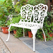 LXLH Panchina da Giardino Panca da Giardino panchine da Giardino panchine per Il Tempo Libero terrazza, Stile retrò Doppio Sedile Cortile Farfalla sedili in Metallo pressofuso in Alluminio, sedie