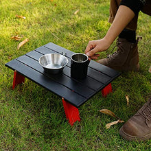 ZKK Tavolo Pieghevole da Esterno, tavola della Tenda da Campeggio, tavolino Portatile per Campeggio, Tavolo da casa in Lega di Alluminio. (Color : Black)