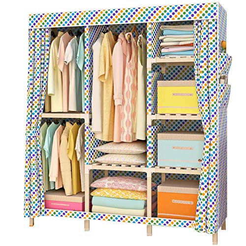 HMEIGUI Armadio portatile per guardaroba per camera da letto – Armadio portaoggetti lavabile Oxford, guardaroba in legno robusto rinforzato.