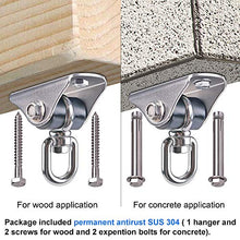 Besthouse Gancio per Soffitto, SUS304 Acciaio Inossidabile, Muto, Gancio per soffitto Suspension ,4 viti per Calcestruzzo e Legno, Yoga, Amaca, sacco da boxe, Capacità di Carico fino a 400Kg