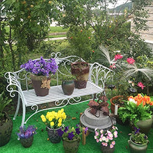 Creative LDF Sedia da Giardino in Metallo con Panca da Giardino, Sedia da Giardino, Mobili da Giardino, Bella Panchina Vintage Shabby con Schienale