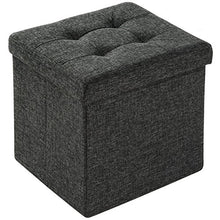 TecTake Pouf pieghevol Sgabello cassapanca Contenitore poggiapiedi 38x38x38 - Disponibile in Diversi Colori - (Grigio Scuro | No. 402234)