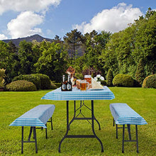 Relaxdays Tovaglie per Tavoli e Panche da Birreria Oktoberfest, in Set da 3, 250x100 cm, 2 Copri Panchine, Bianco-Blu