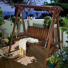 DGHJK Sedia a Dondolo da Giardino Mobili da Esterno Sedia a Dondolo da Esterno retrò, Sedia a Dondolo Doppia terrazza con Protezione Solare Impermeabile in Legno massello