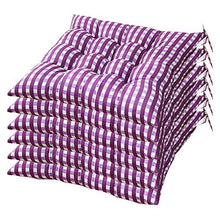 Hanhan, set di 6 cuscini imbottiti per sedia da pranzo, sedie da cucina, giardino, con cinghie, 45 x 45 cm, lavabili, viola