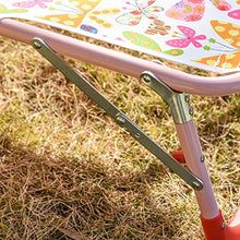 Outsunny Sedia Sdraio per Bambini Pieghevole in Metallo e Poliestere, Schienale Reclinabile Fino 180°, 118x40x24cm Rosa