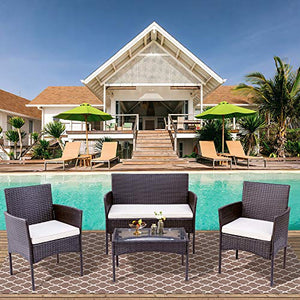WYLZLIY-Home Set Mobili da Giardino Set Mobili da Esterno Sedie da Giardino in Rattan con Tavolino E Cuscini Bistro Set Telaio in Alluminio per Balcone All'aperto Patio Giardino