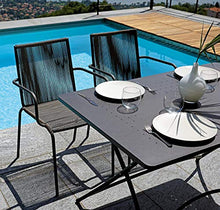 vorghini Tavolo Rettangolare da Giardino 120x80 cm in Ferro Orta Antracite
