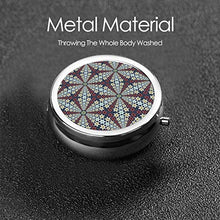 Mandala Flora Herizpalette - Contenitore rotondo per pillole a 3 scomparti, in metallo, per medicina e vitamina