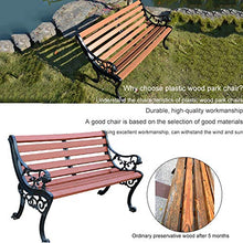 outdoor furniture Panca da Giardino Seduta in Metallo da Esterno, Panche da terrazza in Legno Artificiale Resistenti alle intemperie, Il Telaio in Alluminio pressofuso Rinforzato è Solido e Stabile