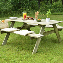 Gardiun Tavolo Picnic in Legno Trattato Solido 28 mm con Panca 177x151x77 cm 6/8 Persone