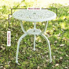 CGBF-Mobili da Giardino Tavolo Rotondo da 60cm e 2 Sedie,Set Bistrot Bianco Resistente alle Intemperie A Prova di Ruggine