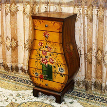 Ryyland-Home Cassettiera American Country Style 7 cassetto Governo di Legno Cassettiera Camera Petto (Color : Yellow, Size : 45x36x85CM)