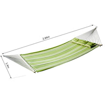 Outsunny Amaca Letto Matrimoniale Portatile per Due Persone con 3 Cuscini Giardino Tessuto Cotone 2.84×1.4m