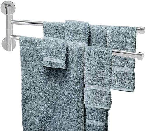 Acciaio Inossidabile Portasciugamano Swing Out Rotante Montaggio a Parete Mensola Dell'asciugamano Risparmio di Spazio Asciugamano Accessori da Bagno(2 Arms)