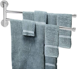 Acciaio Inossidabile Portasciugamano Swing Out Rotante Montaggio a Parete Mensola Dell'asciugamano Risparmio di Spazio Asciugamano Accessori da Bagno(2 Arms)