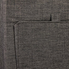 Relaxdays Pouf Contenitore/Poggiapiedi Rivestito in Lino, con Ribaltina e Spazio Interno, Marrone, 38x38x38 cm