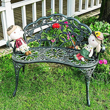 Panchine da giardino Panchina per il tempo libero all'aperto, Panchina da terrazza in ghisa resistente alle intemperie, Panchina da cortile con schienale e braccioli Panchine da giardino decorative