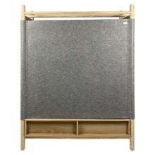 Meubletmoi - Armadio in legno di frassino e feltro grigio, 2 cassetti, stile bordo mare, AGDE 6537
